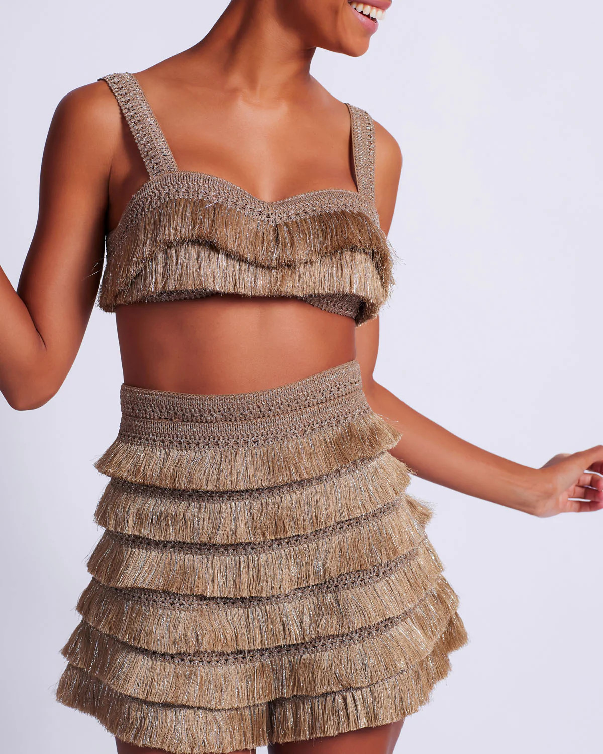 Metallic Fringe Shorts | PatBO