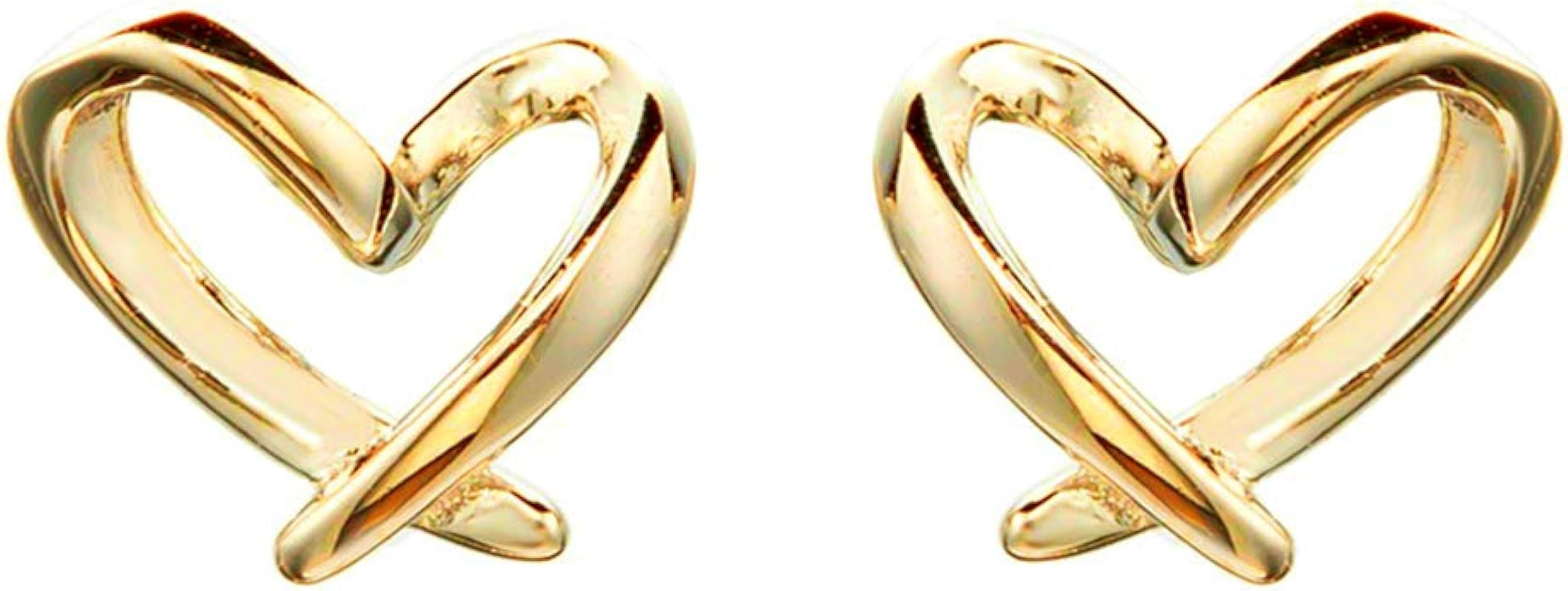 Minimalist Gold Heart Sterling Silver Earrings for Women Girls Charm Hollow Love Hearted Stud Tin... | Amazon (US)