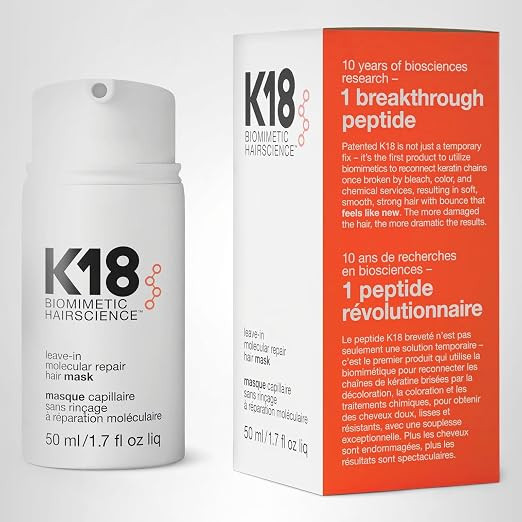 K18 Leave-In Molecular Repair Hair Mask - Peptide Hair Treatment Mask for Bleach, Color, Chemical... | Amazon (US)