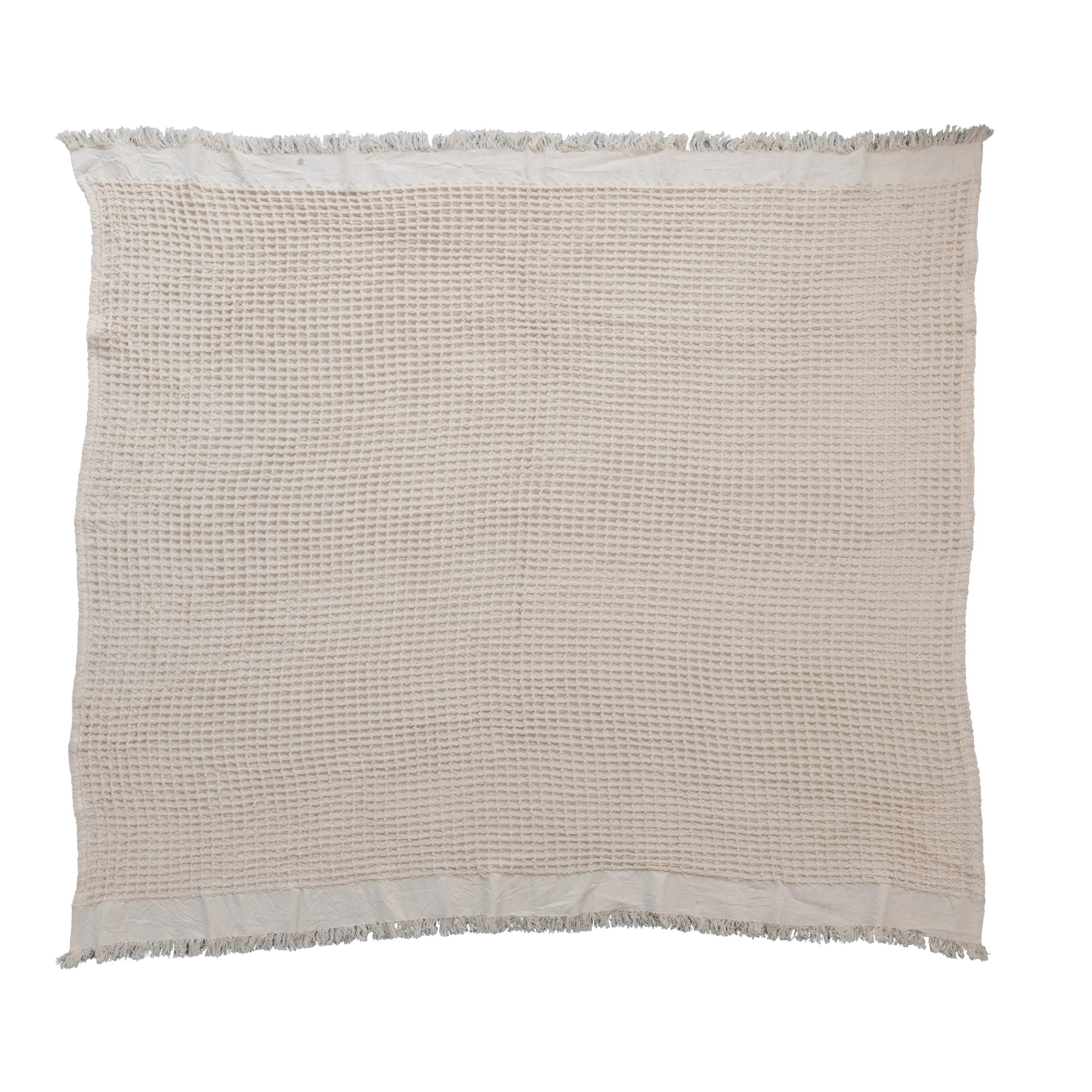 Creative Co-Op Soft Cotton Waffle Weave Throw with Fringe | Wayfair | Wayfair North America