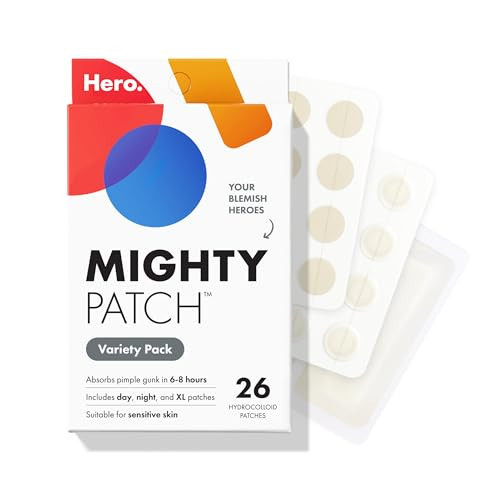 Mighty Patch™ Variety Pack from Hero Cosmetics - Hydrocolloid Acne Pimple Patches for Covering Zits and Blemishes, Spot Stickers for Face and Skin, Korean Skin Care, 26 ct | Amazon (US)