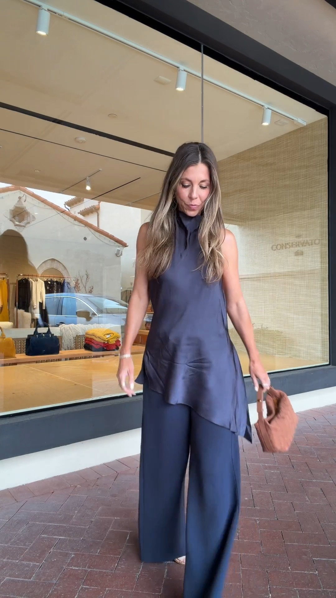 Love a chic monochromatic fit! Size small Aritzia lodge pants - I have in 4 colors!!! Zara halter top linked similar. Amazon bag  


#LTKdayinmylife #LTKootd #LTKgrwm