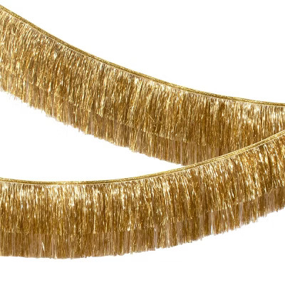 Meri Meri Gold Tinsel Fringe Garland (10' with excess cord - Pack of 1) | Target