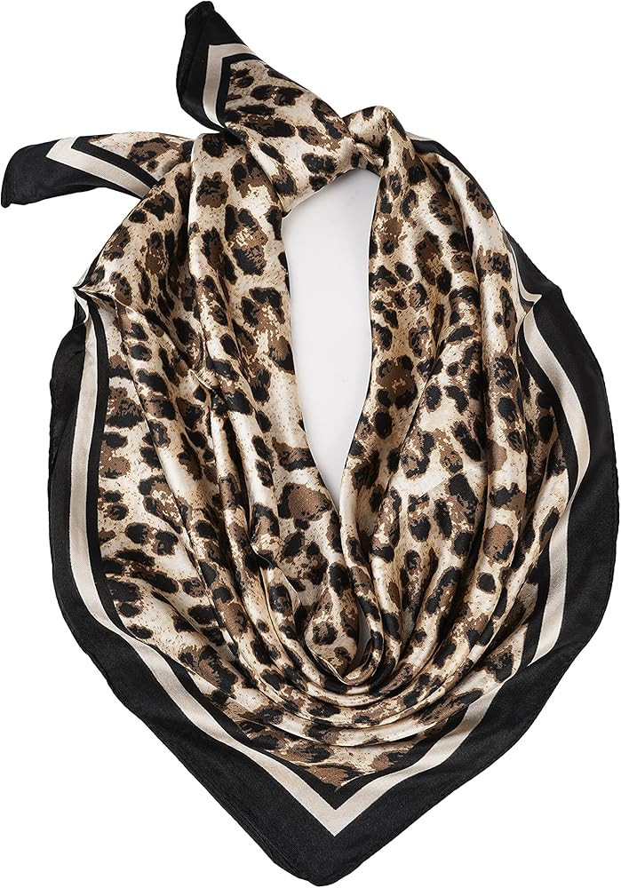 YOUR SMILE Silk Like Scarf Women’s Fashion Pattern Large Square Satin Headscarf Headdress 24''x... | Amazon (US)