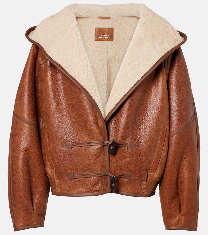 Isabel Marant Veste Amiel en cuir et shearling | Mytheresa (INTL)