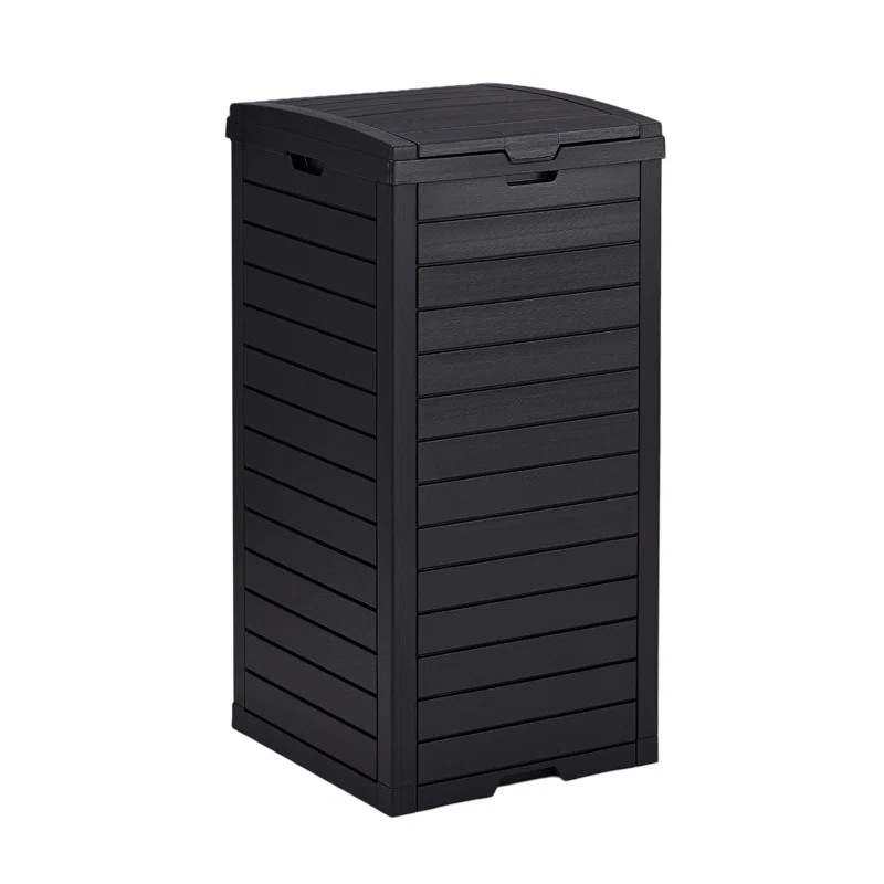 Winado 31 Gallon Black Waterproof Outdoor Trash Can With Fixed Lid | Wayfair North America