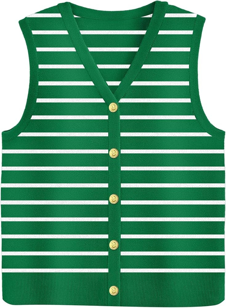 Zeagoo Womens Sweater Vest V Neck Button Down Shirts Trendy Knit Sleeveless Cardigan Top Shirt S-... | Amazon (US)