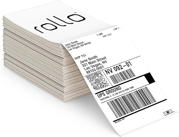 Rollo Direct Thermal Shipping Labels - Pack of 500 4x6 Thermal Labels Fanfold - Perforated and St... | Amazon (US)