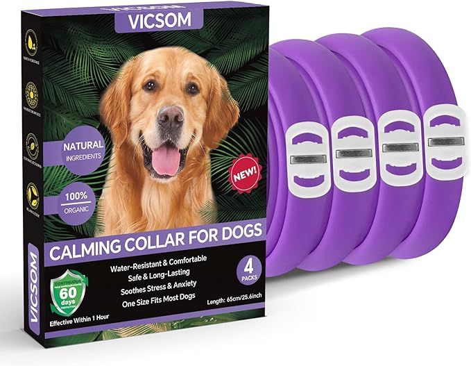 VICSOM Calming Collars for Dogs, Dogs Calming Collar, Pheromone Calm Collar for Dogs, Waterproof ... | Amazon (US)