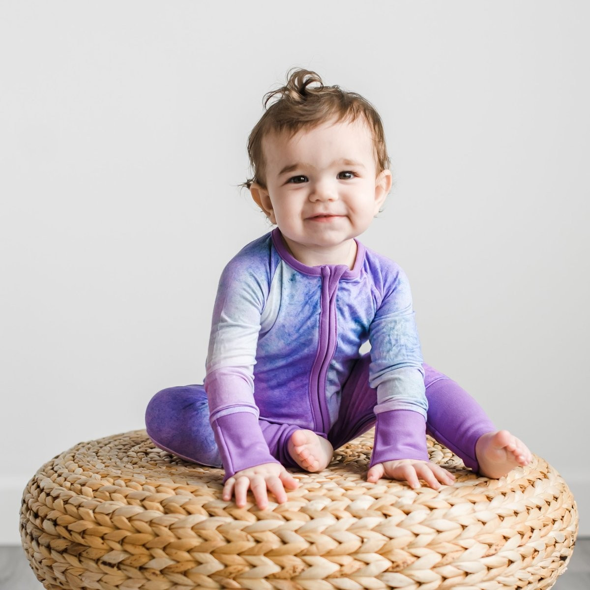 Purple Watercolor Baby & Toddler Bamboo Viscose Zippy | Little Sleepies