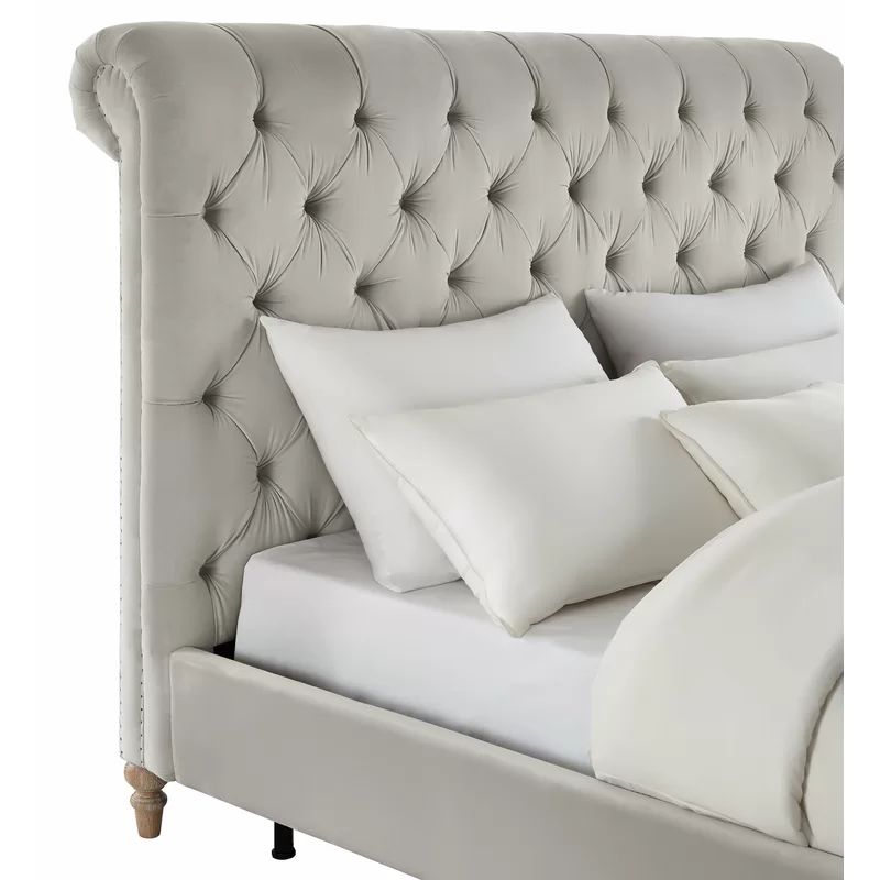 King Gray Lotte Tufted Upholstered Platform Bed | Wayfair North America