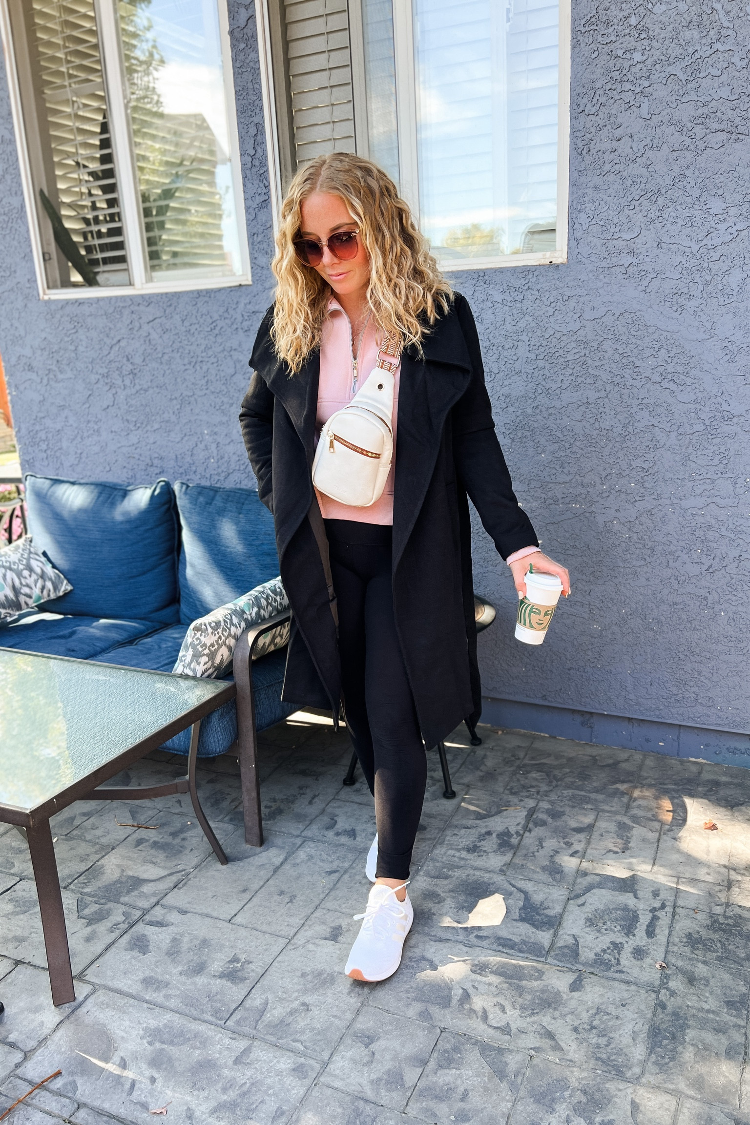 Winter outfit idea with a lululemon like quarter zip sweater, black pea coat, workout leggings, crossbody bag and white gym shoes.  Everything fits TTS. 

//Amazon outfit ideas, casual outfit ideas, casual fashion, amazon fashion, found it on amazon, amazon casual outfit, cute casual outfit, outfit inspo, outfits amazon, outfit ideas, Womens shoes, amazon shoes, Amazon bag, purse, size 4-6, winter outfit Amazon, early spring outfits, #ltksalealert #ltkfitness #ltkfindsunder100 

#LTKfitness #LTKstyletip #LTKfindsunder50