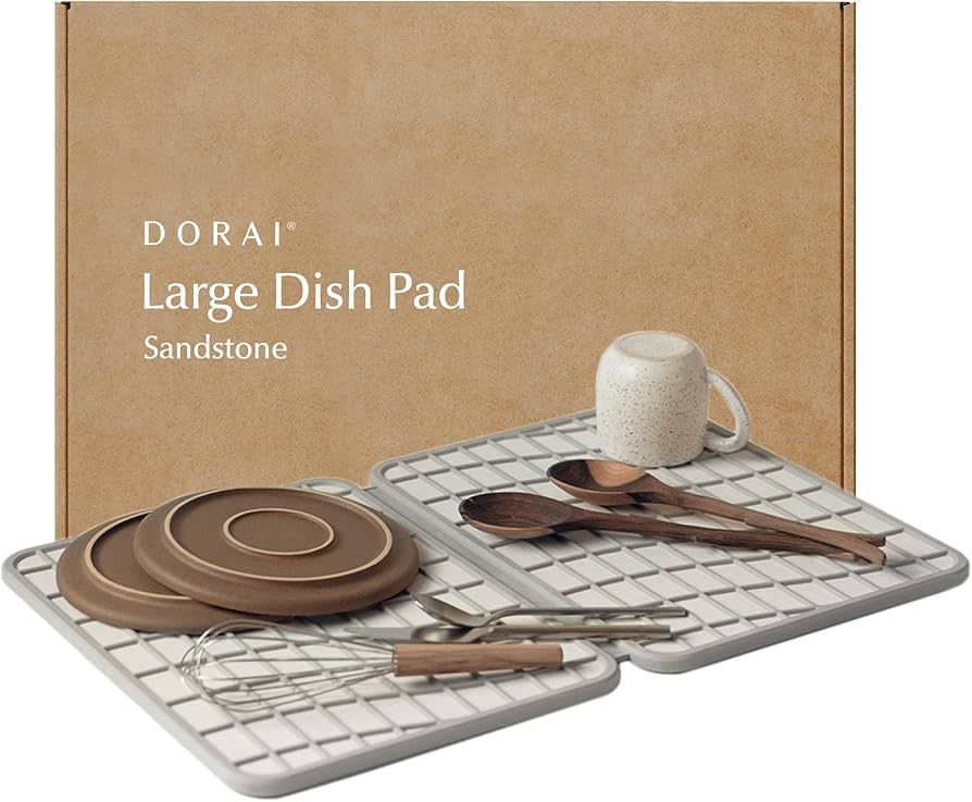 Dorai Home Dish Pad | Diatomaceous Earth Stone Drying Mat For Kitchen Counter | Quick Drying | St... | Amazon (US)