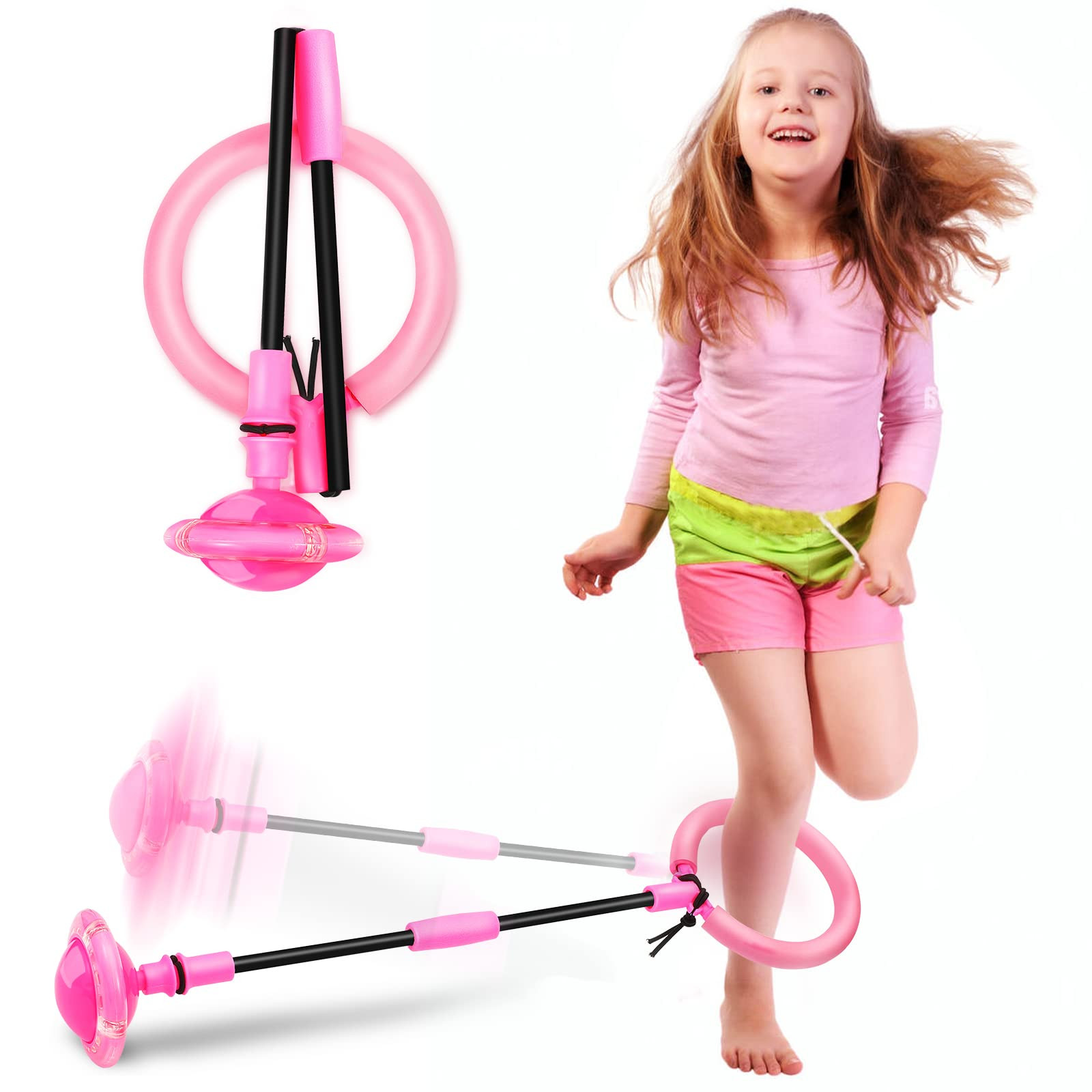 Skip Ball, Portable Foldable Colorful Flash Wheel Swing Ball, Kids Toys for Girls & Boys, Sports ... | Amazon (US)