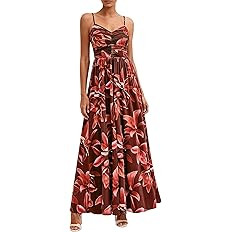 PRETTYGARDEN Women Summer Floral Maxi Dress 2026 Spirng Spaghetti Strap Mesh Boho Sundress Party ... | Amazon (US)