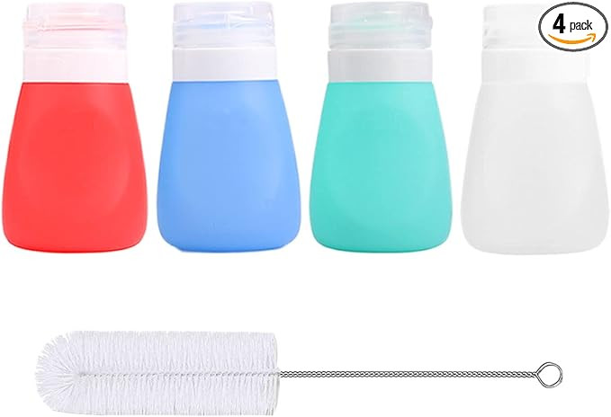 Timiuu Squeeze Salad Dressing Bottles with Cleaning Brush | Portable Sauce Bottle Condiment Bottl... | Amazon (US)