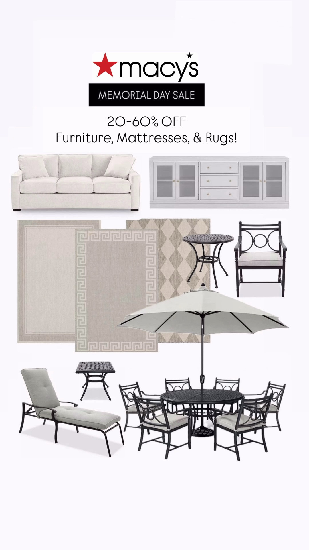 Summer is just around the corner, and it’s the perfect time for a refresh with @Macys Memorial Day Sale! ☀️ Save 20–60% on furniture, mattresses & rugs now through 6/1! Exclusions Apply.  🎉Rounded up a few of my favorite pieces currently on sale! 🤍#macyspartner

Outdoor furniture patio furniture outdoor sets media cabinet outdoor rugs neutral sofa summer refresh

#LTKSaleAlert #LTKHome #LTKSeasonal