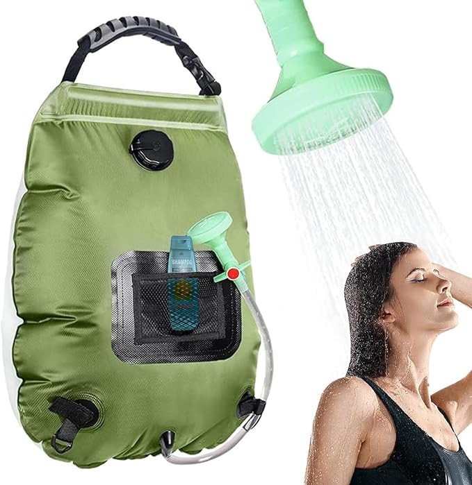 Solar Shower Bag | 5 Gal/20L Solar Heating Camping Shower Bag | Removable Hose | On-Off Switchabl... | Amazon (US)