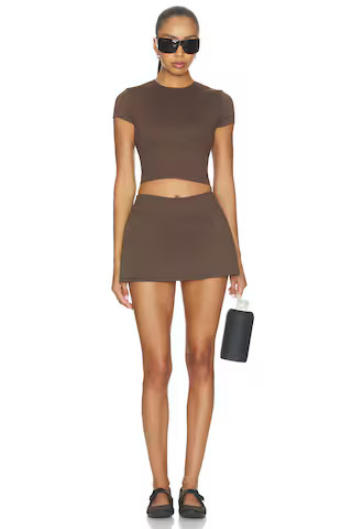 Matte Corset Crop Top in Dark Sepia | Revolve Clothing (Global)