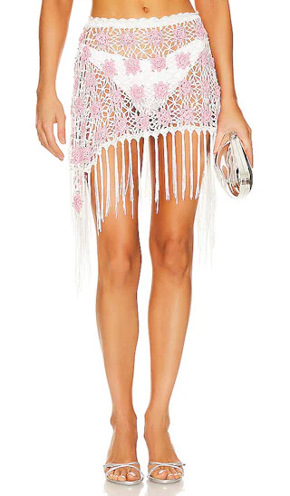 Hendrix Crochet Skirt in Pink Sugar | Revolve Clothing (Global)