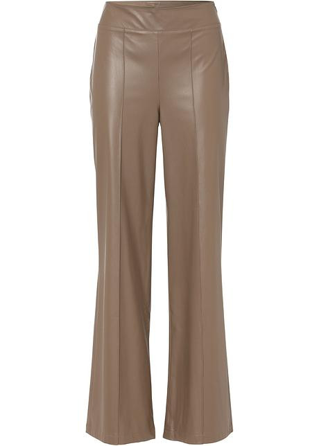 Weite Moderne Hose aus Lederimitat - braun - Damen | bonprix | Bonprix DE