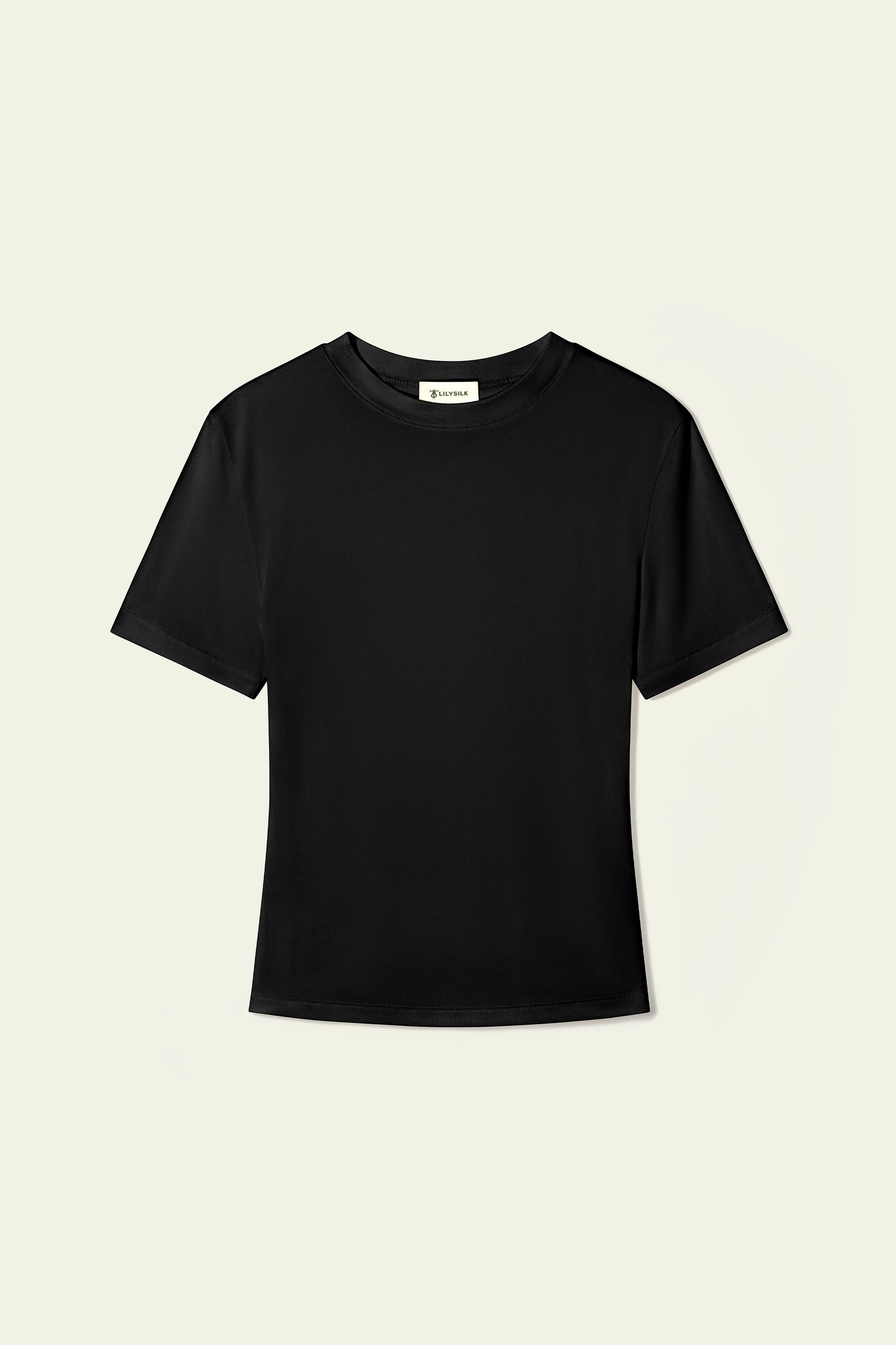 Slim Fitted Silk Jersey Tee | LilySilk