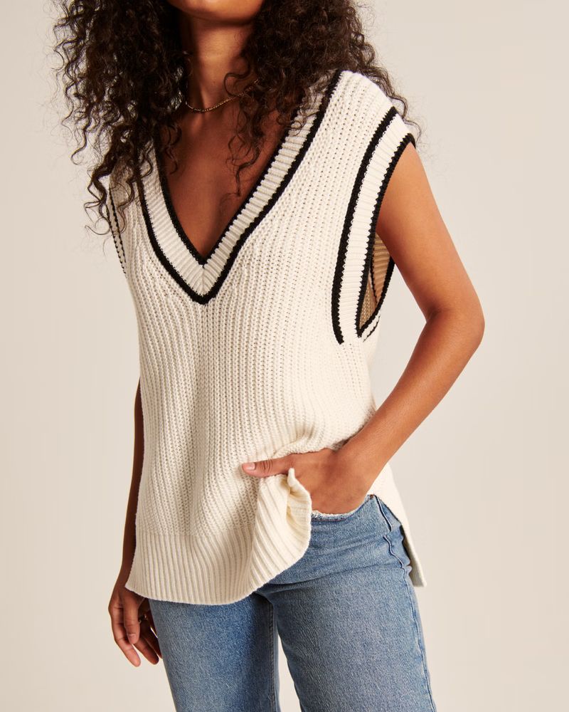 Women's Oversized Sweater Vest | Women's Tops | Abercrombie.com | Abercrombie & Fitch (US)