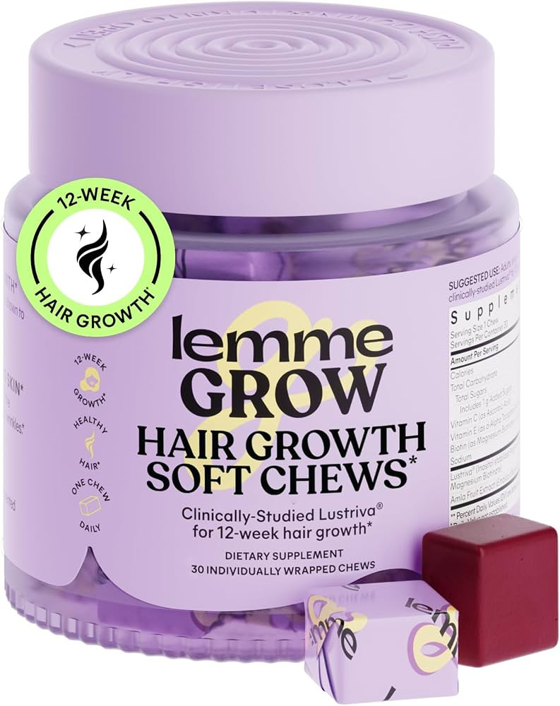 Lemme Grow Hair Growth Booster Soft Chews w/Vitamins for Women and Men with Clinically Studied Lu... | Amazon (US)