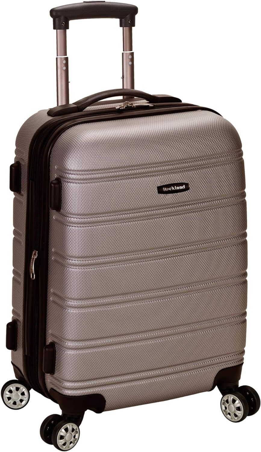 Rockland Melbourne Hardside Expandable Spinner Wheel Luggage, Silver, Carry-On 20-Inch | Amazon (US)