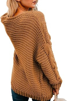 Astylish Womens Open Front Long Sleeve Chunky Knit Cardigan Sweaters Loose Outwear Coat | Amazon (US)