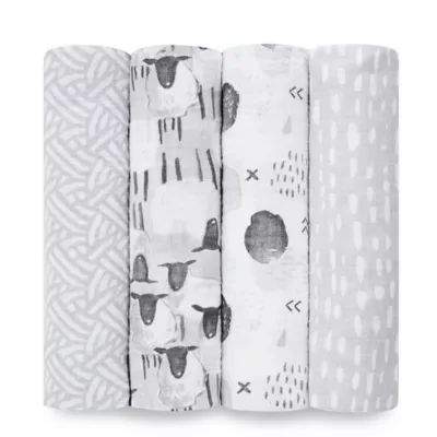 aden + anais™ essentials 4-Pack Cotton Muslin Swaddle Blankets in Pasture | buybuy BABY | buybuy BABY