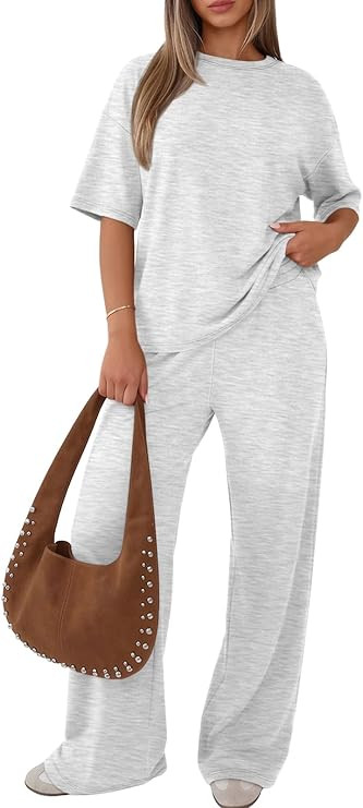 Trendy Queen Women 2 Piece Matching Summer Lounge Sets Clothing 2026 Short Sleeve Shirts & Pants ... | Amazon (US)