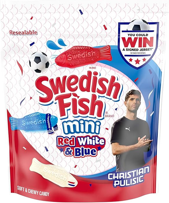 Amazon.com: SWEDISH FISH Mini Red, White & Blue Soft & Chewy Gummy Candy, Bulk Candy, 1.8 lb : Ev... | Amazon (US)