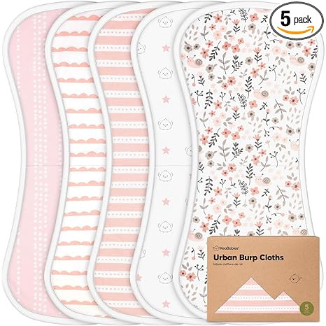 Organic Burp Cloths Baby Boy & Girl - 5-Pack Super Absorbent Cotton Burping Cloths for Babies, So... | Amazon (US)