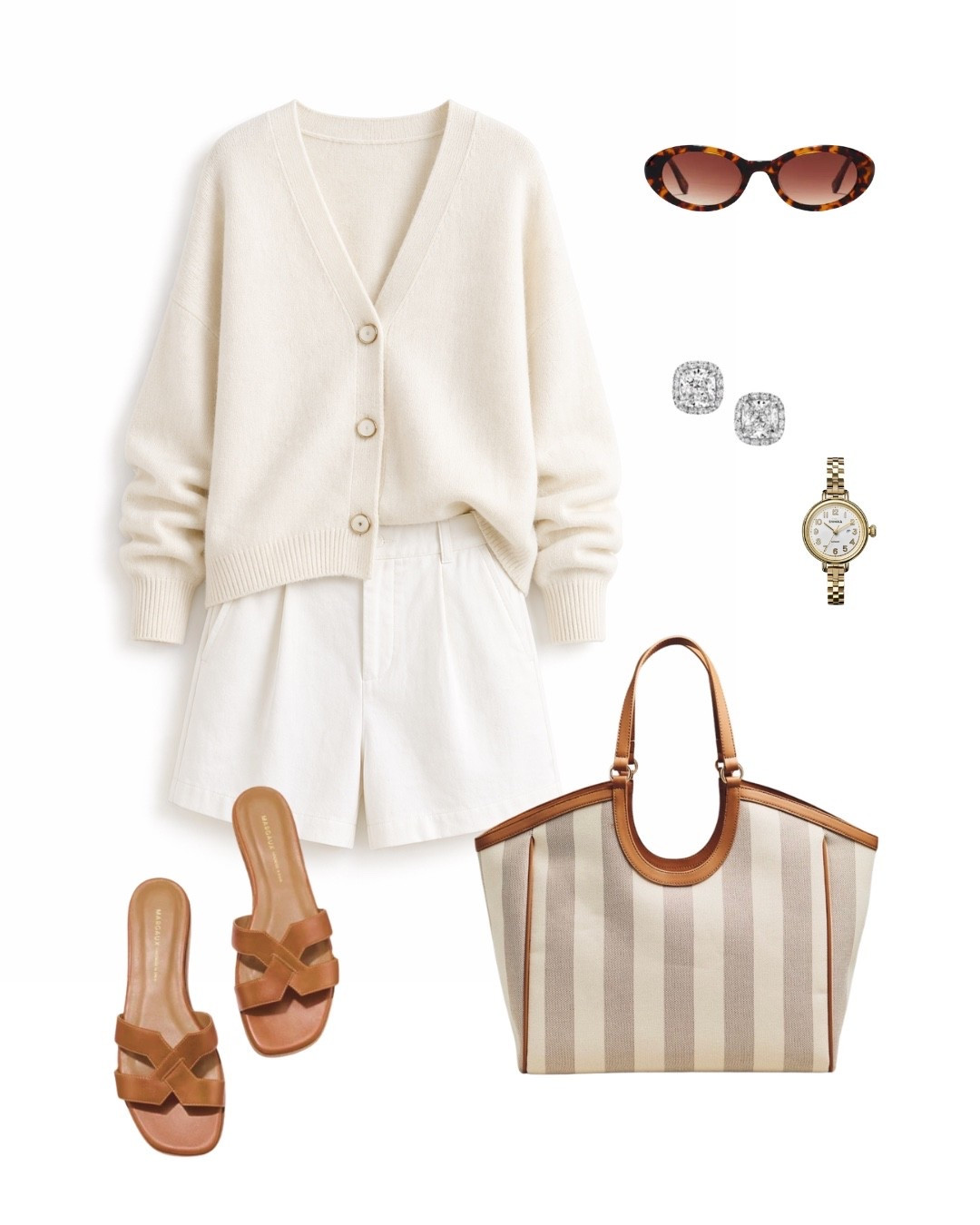 Simple pieces styled with intention will always look more elegant than a closet full of trends.

Cream knitwear, tailored shorts, warm leather accessories, and classic gold details — the kind of outfit that feels effortless but still refined. Quiet luxury without trying so hard. 

#quietluxury #capsulewardrobe #oldmoneyaesthetic #effortlessstyle #classicstyle #neutralfashion #timelessstyle #elevatedbasics #femininefashion #minimalstyle #summerstyle #amazonfashion #refinedstyle #simplefashion #luxurystyle