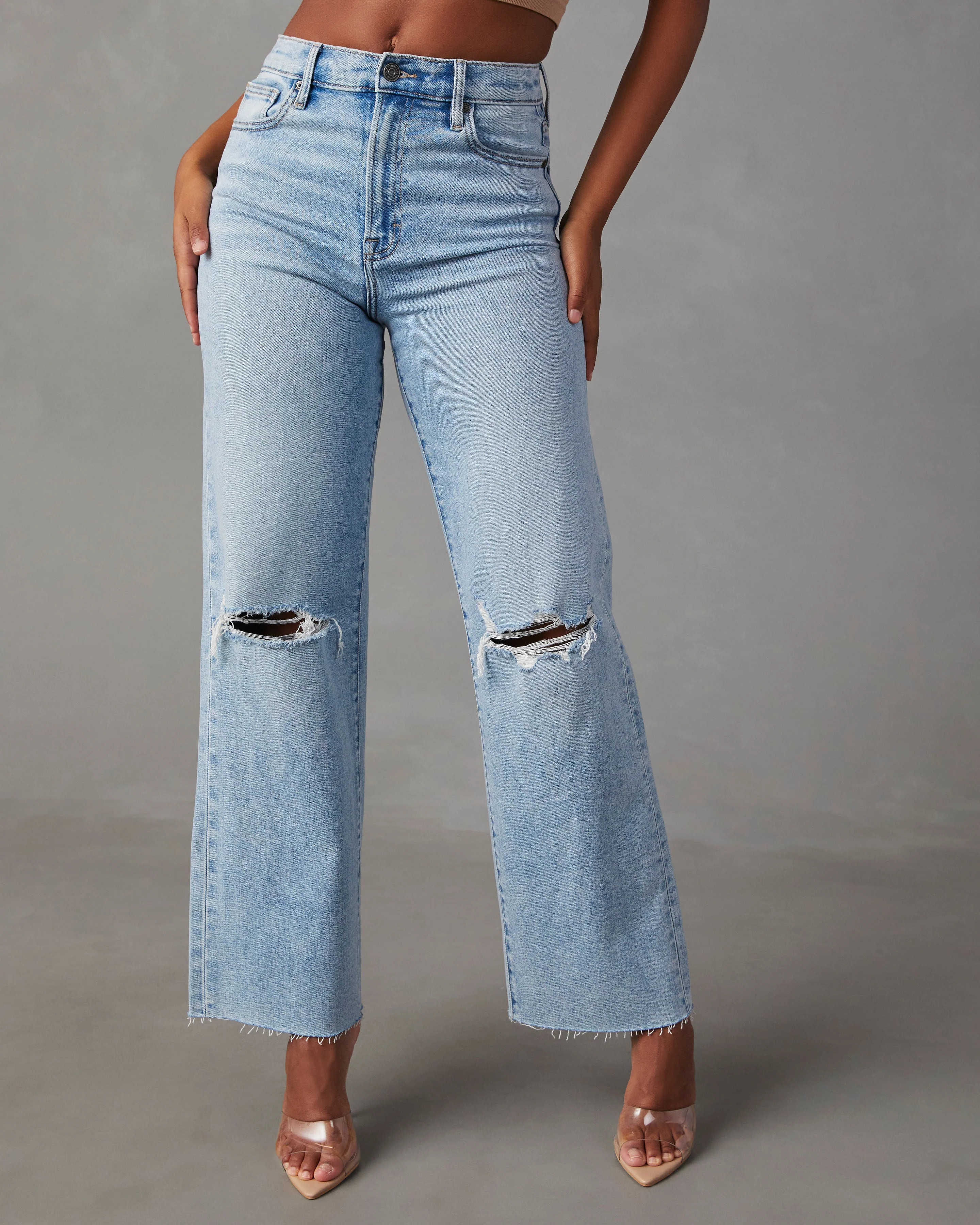 Alec High Rise Distressed Relaxed Denim | VICI