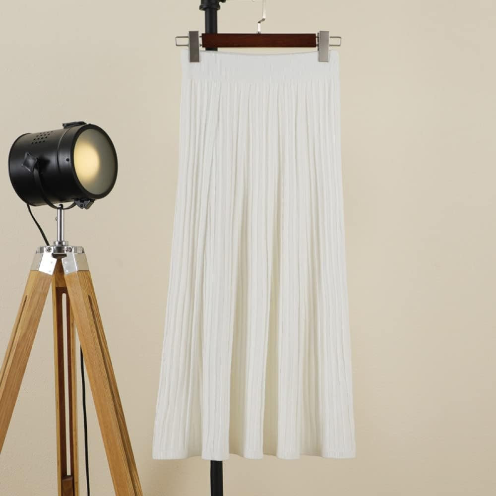 QINGKAI Gonna Donna,Gonna Midi Lavorata A Maglia da Donna Gonna A Pieghe Anca A Tinta Unita Beige... | Amazon (IT)