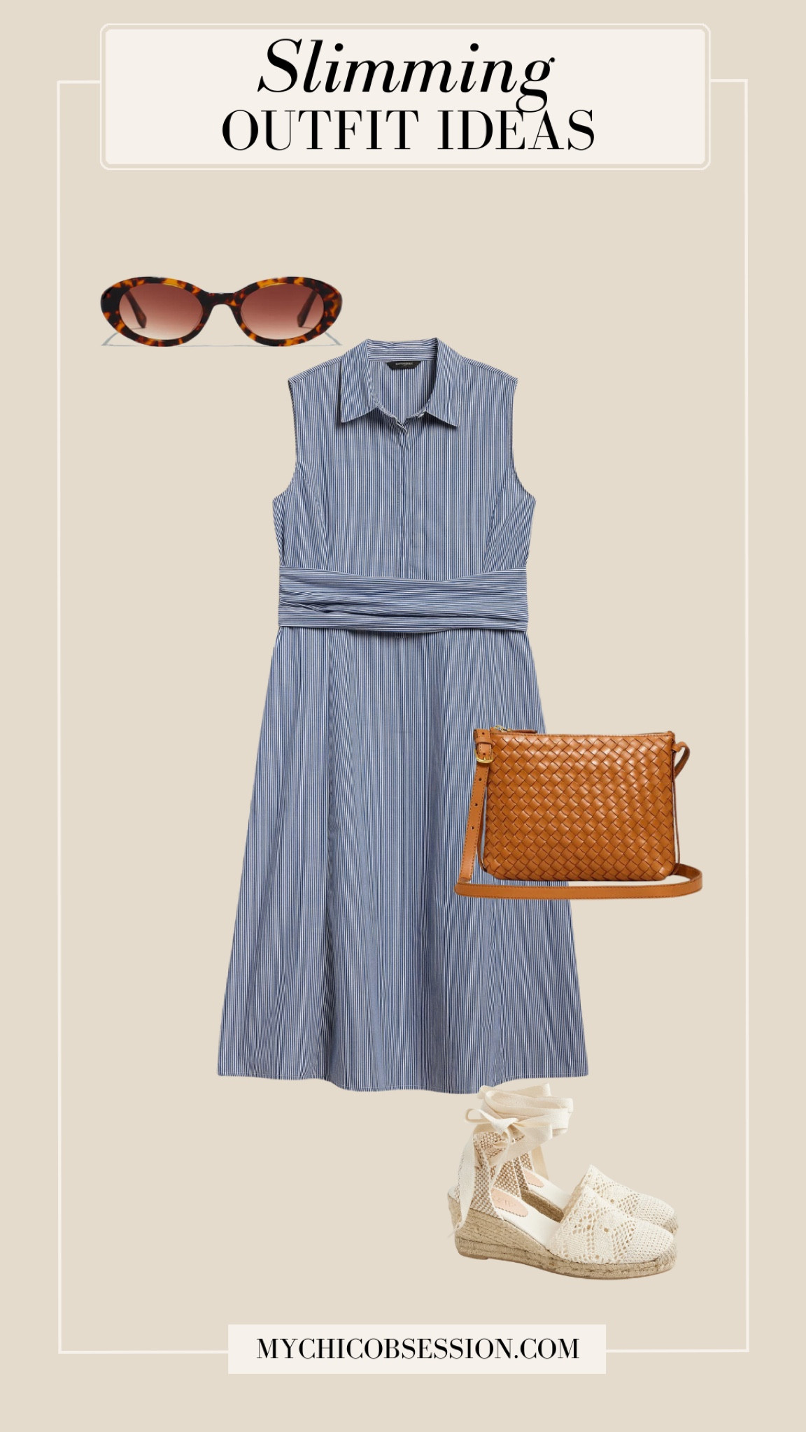 Try a belted shirtdress for a slimming work outfit. Pair it with a woven leather purse, sunglasses, and espadrilles.

#LTKSeasonal #LTKStyleTip