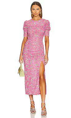 Free People Briella Midi Dress in Hot Pink Combo from Revolve.com | Revolve Clothing (Global)