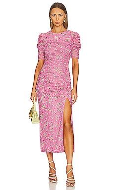 Free People Briella Midi Dress in Hot Pink Combo from Revolve.com | Revolve Clothing (Global)