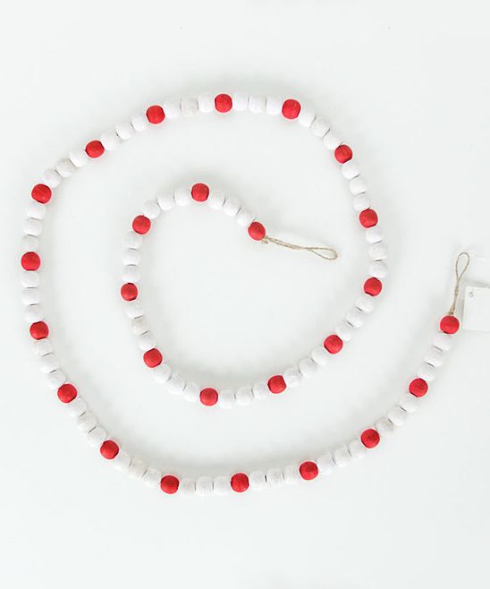 Red & White Beaded Garland | zulily