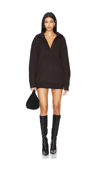 Shy Oversized Sweater Dress in Ash Brown | Revolve Clothing (Global)