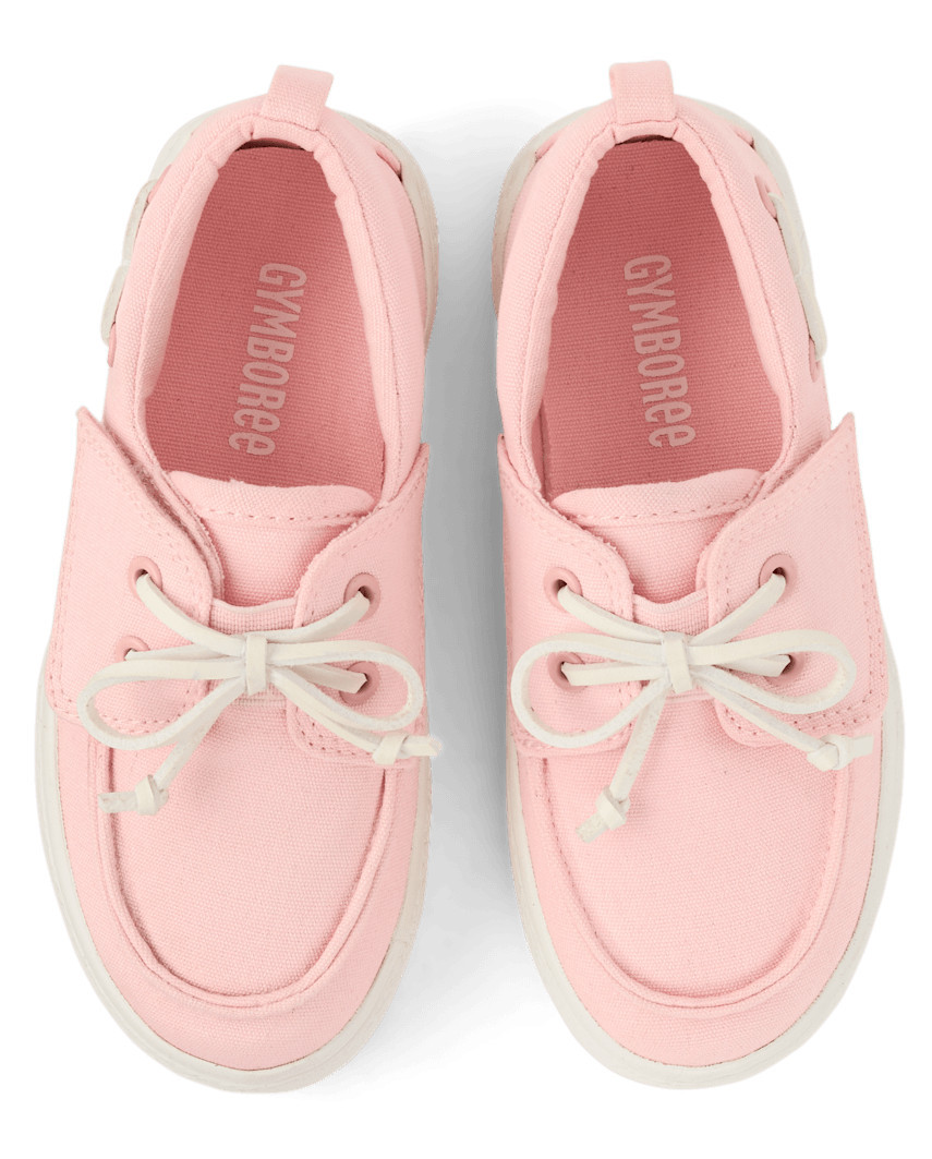 Gymboree | Girls | Boat Shoes - Club House in Pink | Size Youth 12 | 100% Cotton Canvas | Gymboree