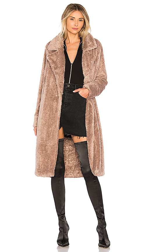 Lovers + Friends Teddy Fur Coat in Tan. - size L (also in XS) | Revolve Clothing