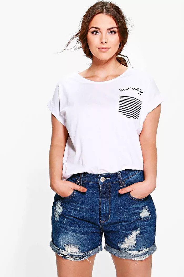 Plus Turn Up Jean Shorts | Boohoo.com (US & CA)