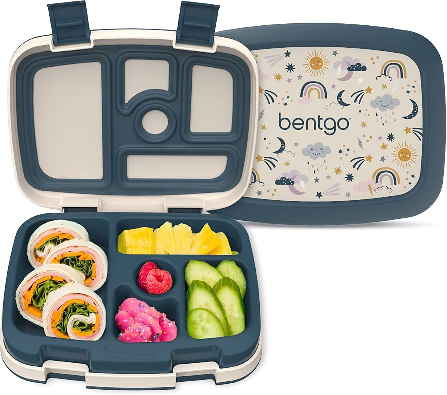 Bentgo® Kids Prints Leak-Proof, 5-Compartment Bento-Style Kids Lunch Box - Ideal Portion Sizes f... | Amazon (US)