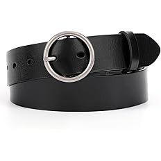 WERFORU Women Casual Dress Belt Fashion Leather Belt with O Ring Buckle for Jeans Pants | Amazon (US)
