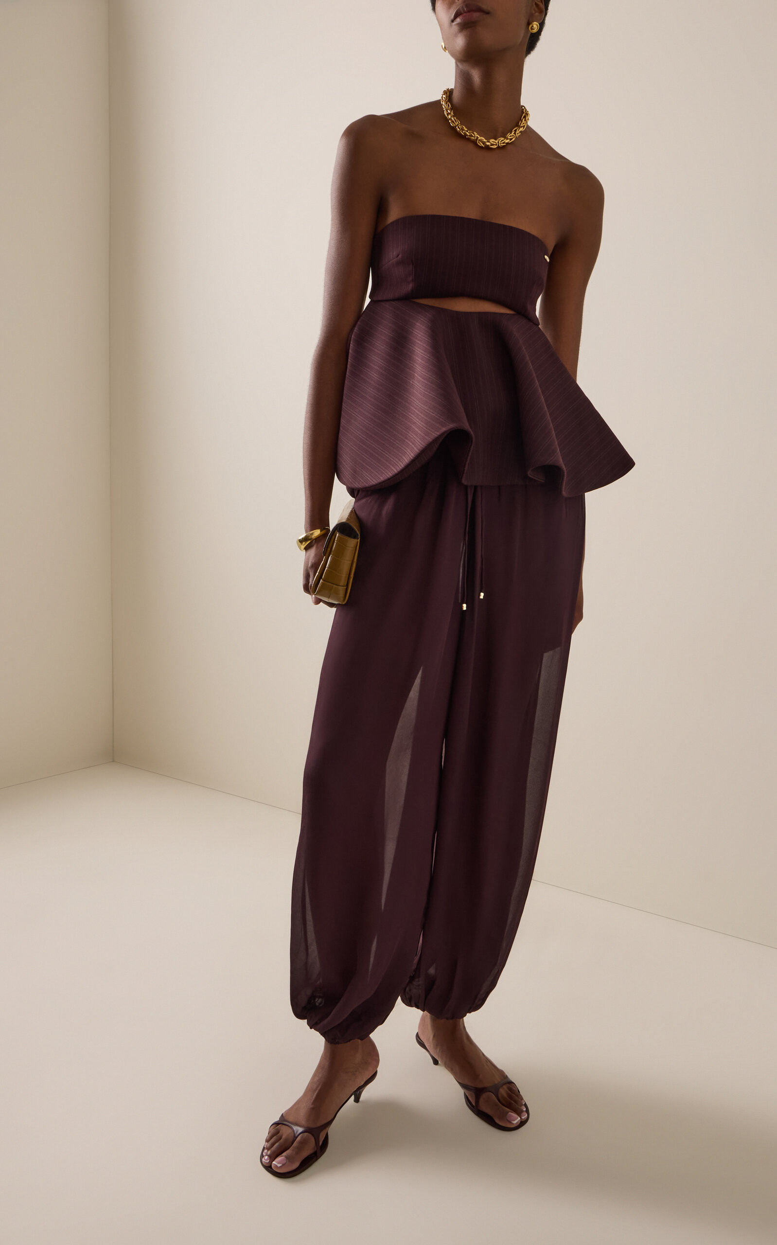 Exclusive Ruched Crepe Wide-Leg Pants | Moda Operandi (Global)