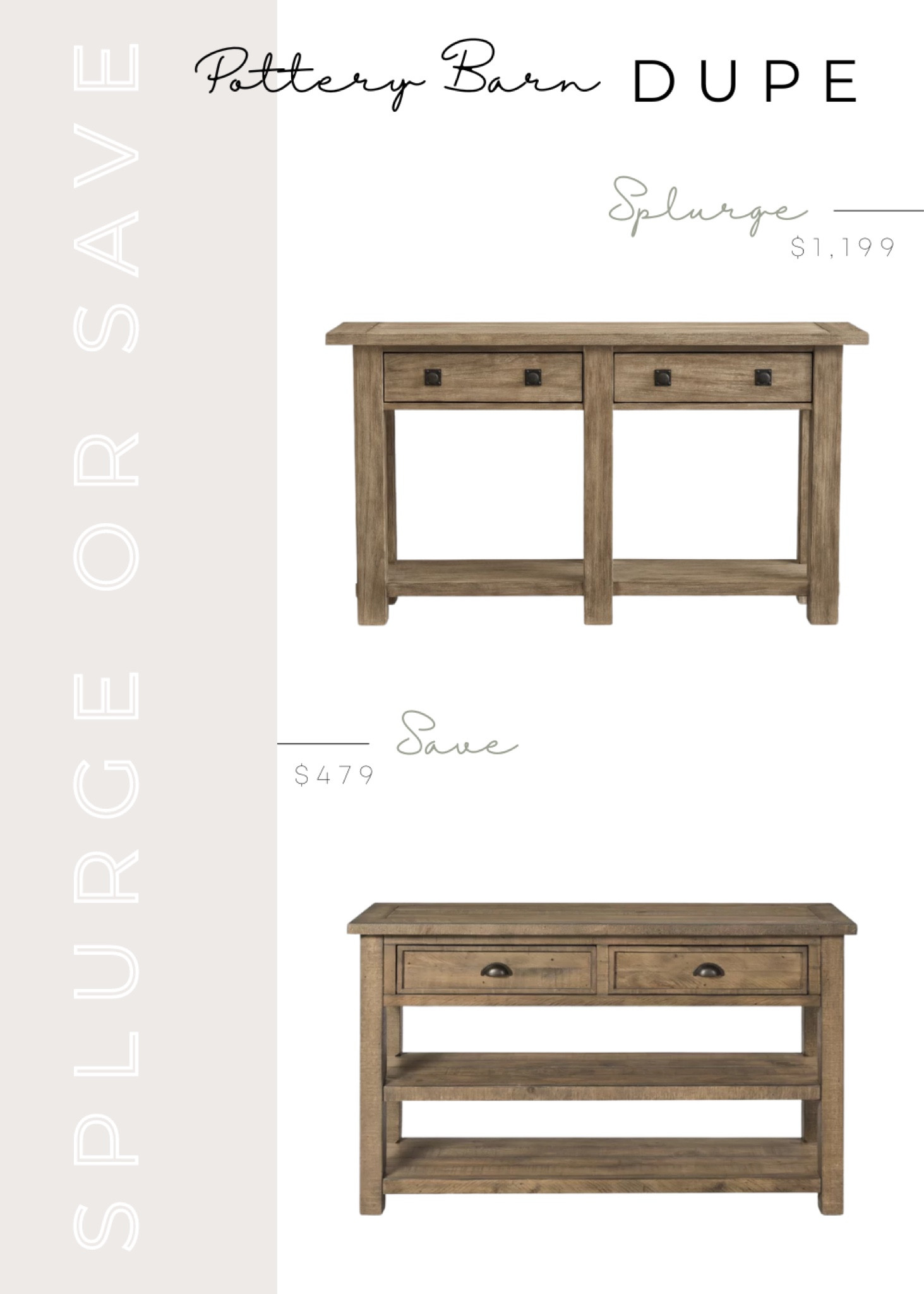 Benchwright Small Space Console Table
