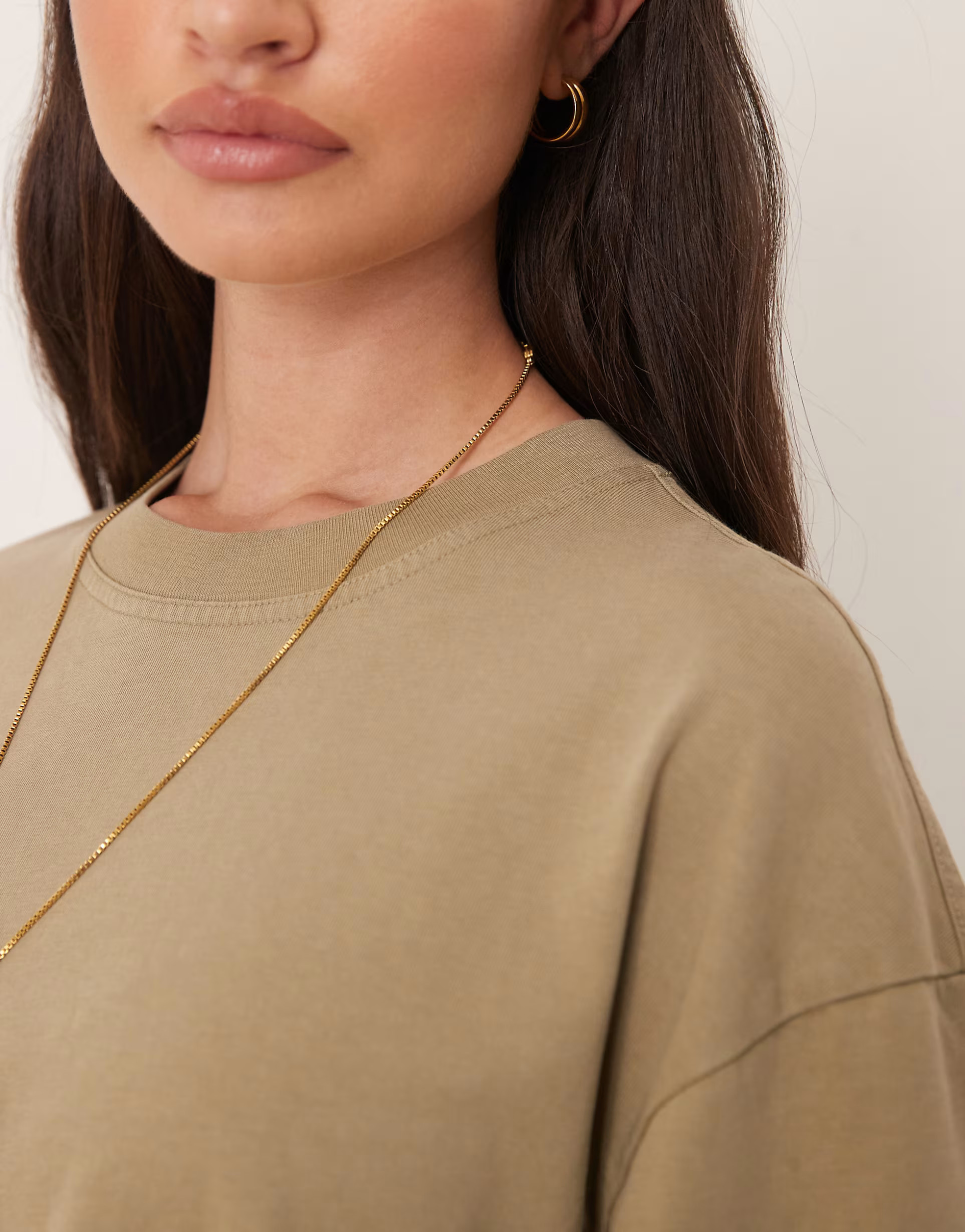 Gina Tricot crew neck oversized relax fit boxy t-shirt in light wash green | ASOS | ASOS (Global)